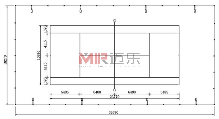 湖南江西贵州标准塑胶网球场画线(划线)示意